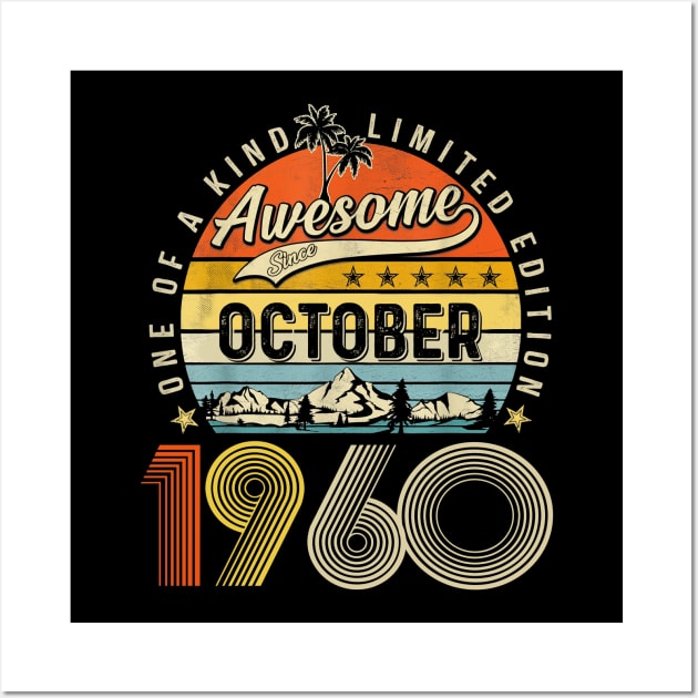 Awesome Since October 1960 Vintage 63rd Birthday Wall Art by Marcelo Nimtz